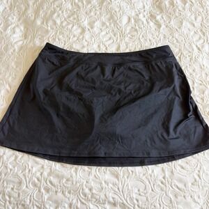 Lands End Swim Skirt Womens 18 Pull On Black Swimwear bottoms Modest EUC